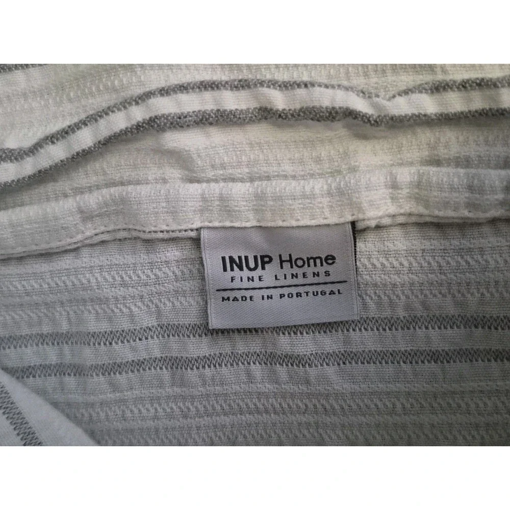 INUP Home Fine Linens Set Of 2 35x30 100% Cotton Gray Striped Sustainable